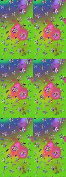 Raster illüstrasyonu. Suluboya, elle çizilmiş. Yeşil ve mor yapraklı yabani çiçekler. Taslak arkaplan deseni.