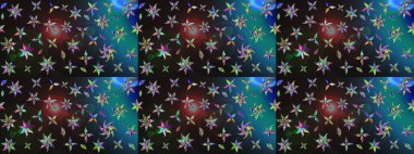 Düz Çiçek Elementleri Tasarımı. Renkli Bahar Teması eskiz kalıbı. Gri ve mavi renkte çiçekler. Sevimli çiçek raster deseni.