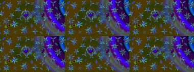 Küçük renkli çiçekler. Robot resim. Çiçekli yaz çiçekleri. Motley illüstrasyonu. Küçük çiçekte güzel bir desen. Moda baskıları için zarif bir şablon.