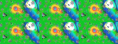 Etnik Mandala havlusu. Sınır Kızılderili çiçekli paisley patten. Raster Henna tarzı. Tebrik kartı geçmişi, boyama kitabı, arkaplan ve tekstil için kullanılabilir. Taslak süsleme izi.