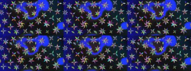 Raster illüstrasyonu. Gri ve mavi renkte çiçekler. Renkli Bahar Teması eskiz kalıbı. Düz Çiçek Elementleri Tasarımı. Çiçekli çiçek deseni, suluboya..