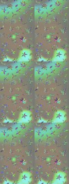 Çiçekli, yapraklı, çiçek desenli eskiz. El çizimi. Raster illüstrasyonu.