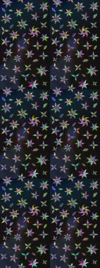 Renkli Bahar Teması eskiz kalıbı. Şirin çiçek elementleri. Düz Çiçek Elementleri Tasarımı. Taslak desenli, modaya uygun kumaş deseni. Raster illüstrasyonu.