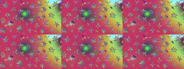 Küçük çiçekteki sevimli çiçek deseni. Güzel kumaş deseni. Güzel karalamalı çiçek desenli çizim. Raster illüstrasyonu.