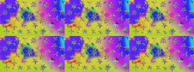 Raster deseni. Çiçekli çiçek deseni, suluboya. Küçük çiçekte güzel bir çiçek deseni..