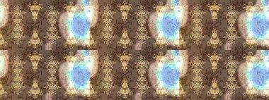 Kahverengi, bej ve nötr renklerde Asya tekstili. Suluboya çiçekli çiçek deseni. Raster illüstrasyonu.