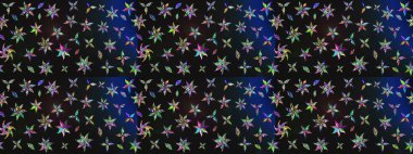 Gri ve mavi renklere karalamalar çizilmiş çiçek deseni. Raster illüstrasyonu.