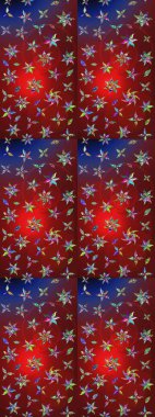 Raster illüstrasyonundaki çiçek desenli çizim. Düz Çiçek Elementleri Tasarımı. Renkli Bahar Teması eskiz kalıbı. Süslü kumaş deseni.