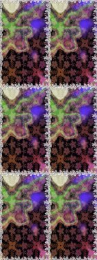 Düz Çiçek Elementleri Tasarımı. Raster illüstrasyonu. Renkli Bahar Temalı Kusursuz Arkaplan. Kusursuz desenli, modaya uygun kumaş deseni. Şirin çiçek elementleri..