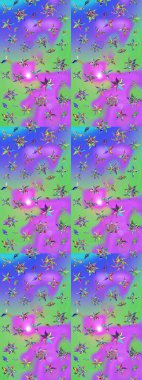 Çiçekler, dallar, bitkiler ve çiçekler. Raster illüstrasyonu. El çizimi. Güzel kumaş deseni.