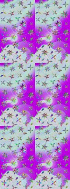 Çiçekler suluboya eskiz deseni. Raster Stili kumaş deseni.