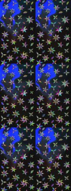 Çiçekli çizim şekli. Gri ve mavi renkte çiçekler. Düz Çiçek Elementleri Tasarımı. Renkli Bahar Teması çizim şablonu.