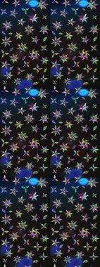 Vadinin çiçekleri gri ve mavi renklerde. Çiçeksel çizim kalıbının çizimi.