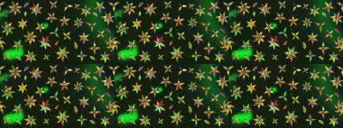 Raster illüstrasyonu. Küçük çaplı çiçeklerdeki basit şirin desenler. Tekstil veya kitap kapakları, imalat, duvar kağıtları, baskı, hediye paketi ve yapıştırma kitabı için çiçek eskiz geçmişi.