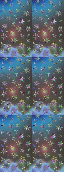 Düz Çiçek Elementleri Tasarımı. Mavi ve gri renkte çiçekler. Renkli Bahar Teması eskiz kalıbı. Güzel çiçek deseni..