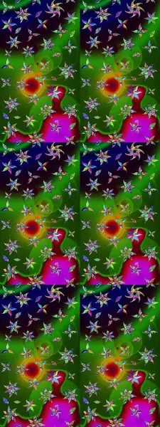 Küçük çiçekteki sevimli çiçek deseni. Yeşil ve siyah renkte çiçekler.