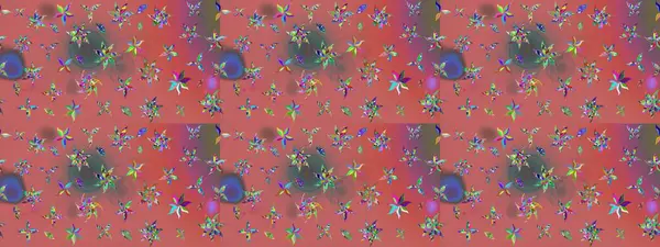 Çiçekli karalama şeklinde Raster çiçek deseni. Raster illüstrasyonu. Pembe ve kahverengi renklerde bahar çiçekleri..