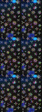 Vadinin çiçekleri gri ve mavi renklerde. Çiçeksel çizim kalıbının çizimi.