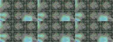 Raster illüstrasyonu. Yeşil renklerde. Kusursuz dekoratif arka plan, çiçek mandala. Çiçek..