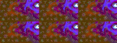 Moda baskıları için zarif bir şablon. Robot resim. Küçük çiçekte güzel bir desen. Motley illüstrasyonu. Küçük renkli çiçekler. Çiçekli bahar çiçekleri.