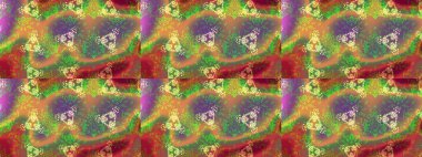 Raster illüstrasyonu. Güzel kumaş deseni. Düz Çiçek Elementleri Tasarımı. Renkli Bahar Teması eskiz kalıbı. Asya tekstil tarzında. Çiçek desenini çiz.