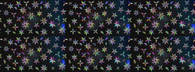 Çiçek desenli çizim. Raster illüstrasyonu. Asya tekstil tarzında. Güzel kumaş deseni. Renkli Bahar Teması eskiz kalıbı. Düz Çiçek Elementleri Tasarımı.