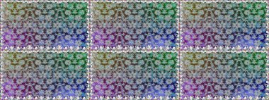 Çiçeklerle suluboya desenli çiçek deseni. Gri renkli Asya tekstili. Raster illüstrasyonu.