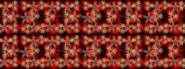 Kar tanesi raster deseni. Raster illüstrasyonu. Renkli arka planda izole tatlı kar taneleri. Kırmızı, kahverengi ve siyah renkte kar taneleri.