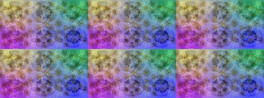 Kar tanelerinin soyut arkaplanlı Noel şablonu. Raster illüstrasyonu. Mor, mavi ve nötr kar taneleri. Noel ve Yeni Yıl moda baskıları için tatil tasarımı.