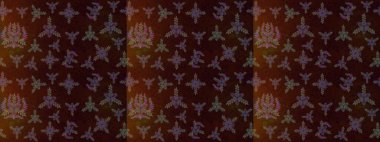 Renkli Bahar Teması eskiz kalıbı. Raster illüstrasyonu. Asya tekstil tarzında. Güzel kumaş deseni. Çiçek desenli çizim. Düz Çiçek Elementleri Tasarımı.