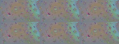 Bahar çiçekleriyle güzel bir çiçek deseni çizmişsin. Güzel kumaş deseni. Raster illüstrasyonu.