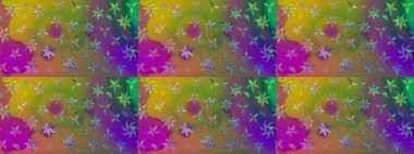 Renkli Bahar Teması eskiz kalıbı. Düz Çiçek Elementleri Tasarımı. Şirin çiçek elementleri. Raster illüstrasyonu. Çizim deseni Modaya uygun kumaş deseni.