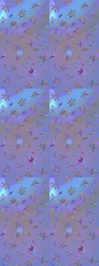 Güzel kumaş deseni. Güzel karalamalı çiçek desenli çizim. Raster illüstrasyonu. Küçük çiçekte sevimli çiçek deseni var..