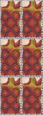 Millefleur 'lar. Tekstil, kumaş, kapaklar, duvar kağıtları, baskı, naylon, yapıştırma, örgü, dekupaj için çiçeksiz arkaplan. Oldukça eski bir besin torbası deseni, küçük, çiçekler.