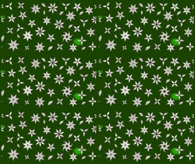 Düz Çiçek Elementleri Tasarımı. Renkli Bahar Teması eskiz kalıbı. Yeşil renkli çiçekler. Raster illüstrasyonunda çiçek deseni çizimi.