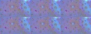 El yapımı çiçek ve bitki koleksiyonu. Raster illüstrasyonu. Raster illüstrasyonu. Şirin karalamalı çiçek desenli çizim. Eskiz stili mor ve mavi renklerde.