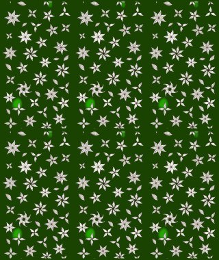 Renkli Bahar Teması eskiz kalıbı. Raster illüstrasyonundaki çiçek desenli çizim. Yeşil renkli çiçekler. Düz Çiçek Elementleri Tasarımı.