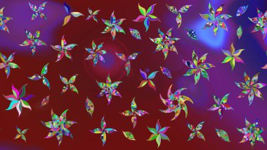 Şirin çiçekler. Raster Moda kumaş deseni. Çizgi çizimi deseni.