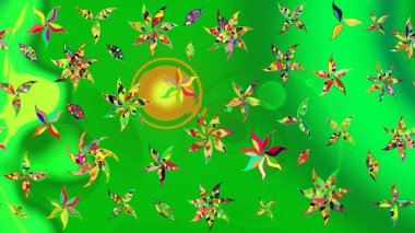 Renkli Yaz Temalı eskiz kalıbı. Modaya uygun kumaş deseni. Düz Çiçek Elementleri Tasarımı. Sevimli çiçek raster deseni.