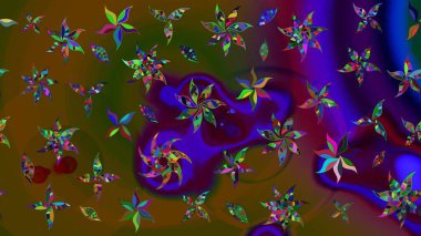 Renkli Bahar Teması eskiz kalıbı. Eskiz klasiği. Raster Şirin kumaş deseni. Düz Çiçek Elementleri Tasarımı.