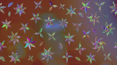 Raster düz çiçek çizim deseni. Kahverengi ve nötr renklerde çiçekler. Tasarım hediye paketi, tebrik kartları, posterler ve afiş tasarımı.