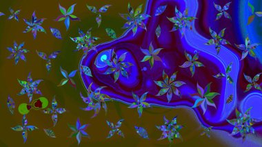 Renkli Bahar Teması eskiz kalıbı. Raster illüstrasyonundaki çiçek desenli çizim. Düz Çiçek Elementleri Tasarımı. Güzel kumaş deseni.