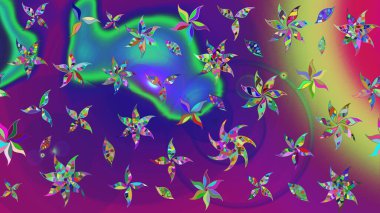 Mor ve mor renkli çiçekler. Gömlek baskısı için çiçek boyası. Çiçek eskiz kalıbı geçmişi.