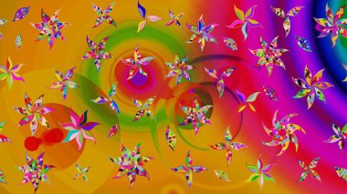 Eski usul küçük çiçekli şirin bir eskiz deseni. Moda arka planında parlak buketler. Kumaş, duvar kağıdı ve kağıt üzerine baskı yapmak için gelişen arka plan. Raster illüstrasyonu.