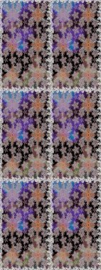 Renkli Bahar Temalı Kusursuz Arkaplan. Düz Çiçek Elementleri Tasarımı. Raster illüstrasyonu. Zarif çiçekler, gri renkte suluboya..