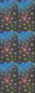 Renkli Bahar Teması eskiz kalıbı. Düz Çiçek Elementleri Tasarımı. Çiçekli çiçek deseni, suluboya. Gri ve mavi renkte çiçekler. Raster illüstrasyonu.