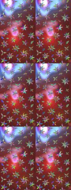 Renkli Yaz Temalı eskiz kalıbı. Raster Illustrasyon 'daki Çiçek Deseni' nin son moda çizimi. Düz Çiçek Elementleri Tasarımı. Güzel kumaş deseni.