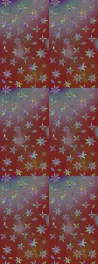 Raster illüstrasyonu. Çiçek ve yapraklı karalama şeklinde Raster çiçek deseni. Nazikçe, bahar çiçekleri kahverengi ve gri renklerde.