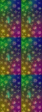 Yeşil ve kahverengi renkli güzel tekstil. Raster illüstrasyonu. Suluboya çiçekli çiçek deseni.