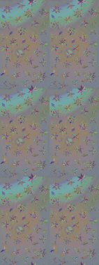 Raster düz çiçek çizim deseni. Hediye ambalaj kağıdı, tebrik kartları, posterler ve pankart tasarımı. Gri ve bej renkli çiçekler.